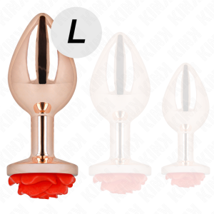 Kink Pleasure Plugs anaalplug van roestvrij staal met rozenbasis, L Kink Pleasure Plugs anaalplug van roestvrij staal met rozenbasis, L - Afbeelding 3
