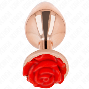 Kink Pleasure Plugs anaalplug van roestvrij staal met rozenbasis, L Kink Pleasure Plugs anaalplug van roestvrij staal met rozenbasis, L - Afbeelding 2