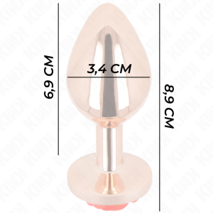 Kink Pleasure Plugs Anale plug van roségouden metaal met rode roos Kink Pleasure Plugs Anale plug van roségouden metaal met rode roos - Afbeelding 4