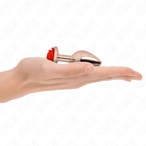 Kink Pleasure Plugs Anaalplug Metaal met Rozenversiering, roze-goud