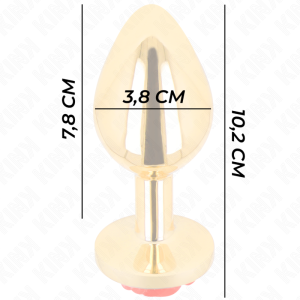 Kink Pleasure Plugs Anaalplug met Roosversiering Goud Rood L Kink Pleasure Plugs Anaalplug met Roosversiering Goud Rood L - Afbeelding 4