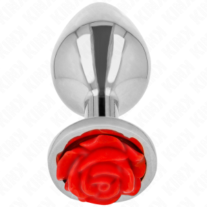 Kink Pleasure Plugs Anale plug met rozenversiering rood M Kink Pleasure Plugs Anale plug met rozenversiering rood M - Afbeelding 2