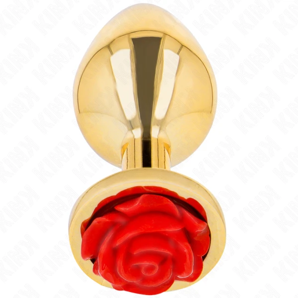 Kink Pleasure Plugs Anaalplug Goud Roos rood maat S Kink Pleasure Plugs Anaalplug Goud Roos rood maat S