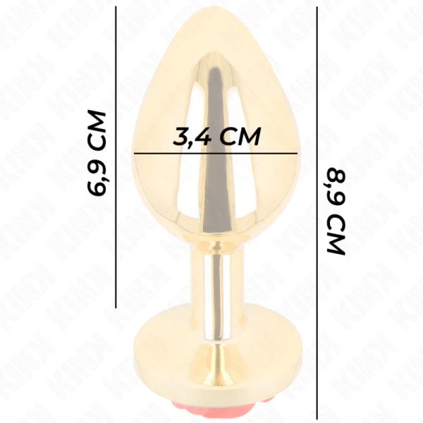 Kink Pleasure Plugs Anaalplug Gold Rose rood maat M Kink Pleasure Plugs Anaalplug Gold Rose rood maat M