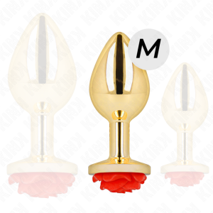 Kink Pleasure Plugs Anaalplug Gold Rose rood maat M Kink Pleasure Plugs Anaalplug Gold Rose rood maat M - Afbeelding 3