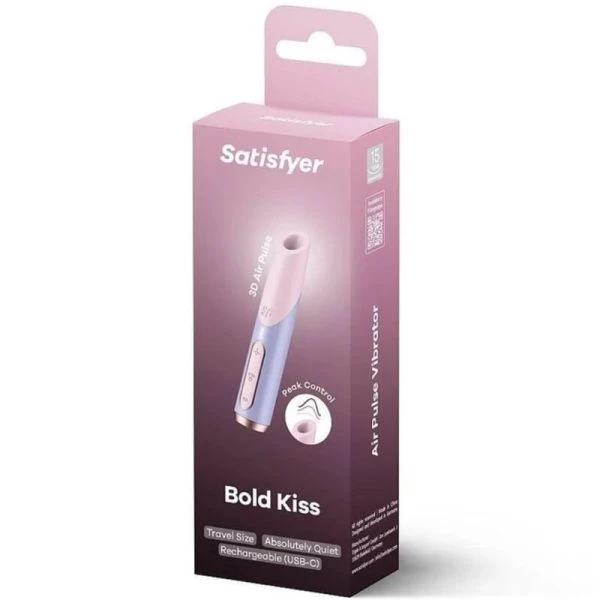 Satisfyer AIR Pulse Klitoris-Stimulator Bold Kiss Wave, Roze/Paars Satisfyer AIR Pulse Klitoris-Stimulator Bold Kiss Wave, Roze/Paars