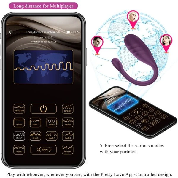 APP Series Pretty Love Leviathan App-gesteuerter Vibrator Lila