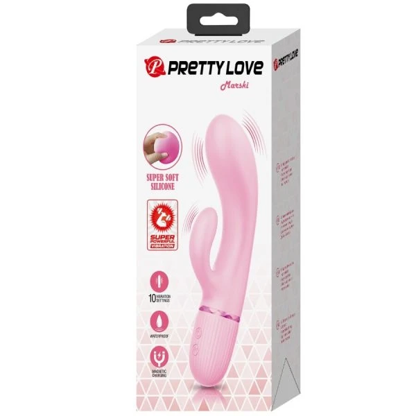 High Tech Pretty Love Marski Rabbit Vibrator met G-puntstimulatie, Roze High Tech Pretty Love Marski Rabbit Vibrator met G-puntstimulatie, Roze