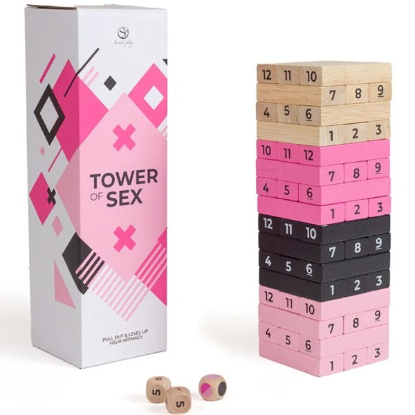 Secretplay 100% Games Tower of Sex Holzspiel mit Aufgaben