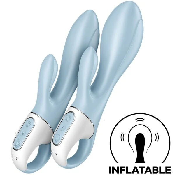 Satisfyer Air Pump Bunny 1 opblaasbare konijnenvibrator met clitorisstimulator Blauw