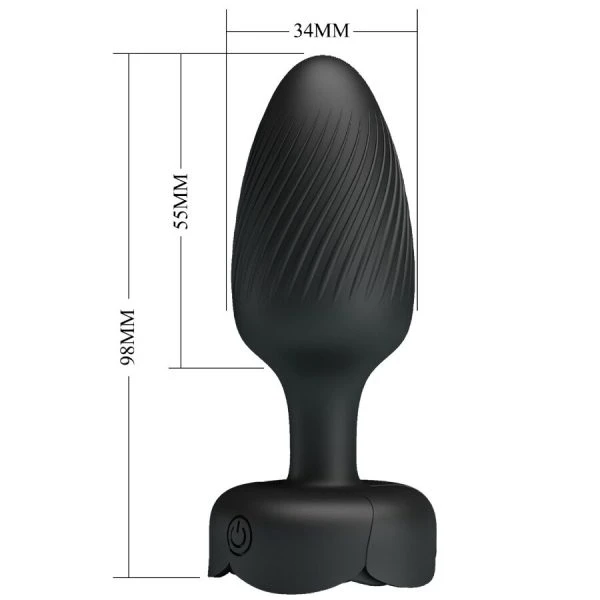 Anal Toys Pretty Love Osborn Anaalplug met LED-licht en vibratie, zwart