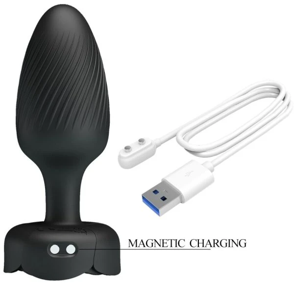 Anal Toys Pretty Love Osborn Anaalplug met LED-licht en vibratie, zwart