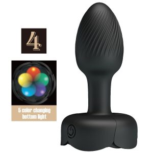 Anal Toys Pretty Love Olman Anaalplug met LED-licht en vibratie, Zwart Anal Toys Pretty Love Olman Anaalplug met LED-licht en vibratie, Zwart - Afbeelding 1