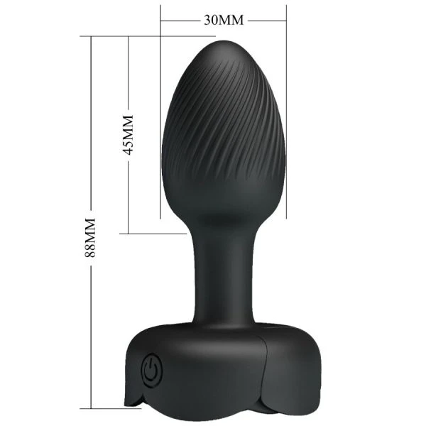 Anal Toys Pretty Love Olman Anaalplug met LED-licht en vibratie, Zwart