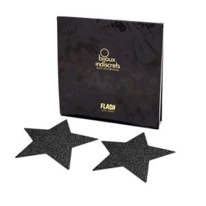 Bijoux Flash Collection zelfklevende tepelstukjes met glitter zwart Bijoux Flash Collection zelfklevende tepelstukjes met glitter zwart - Afbeelding 2