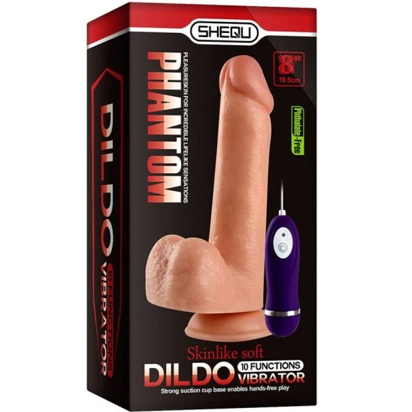 Shequ Vibratordildo met afstandsbediening, anatomisch ontwerp Shequ Vibratordildo met afstandsbediening, anatomisch ontwerp