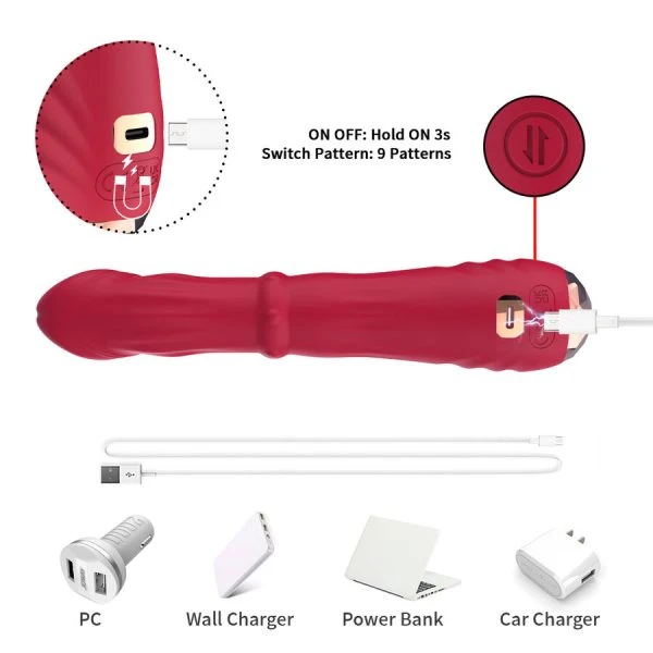 Armony Vibrators Thermo-instelbare A-Punt-Vibrator-Dildo rood