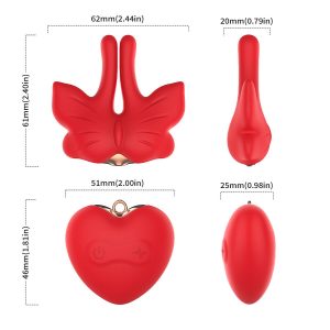 Armony Stimulators magnetische tepelklemmen met vibratie vlindervorm rood Armony Stimulators magnetische tepelklemmen met vibratie vlindervorm rood - Afbeelding 9