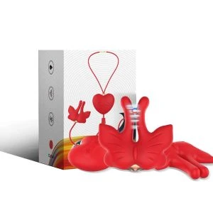 Armony Stimulators magnetic nipple clamps with vibration butterfly shape red