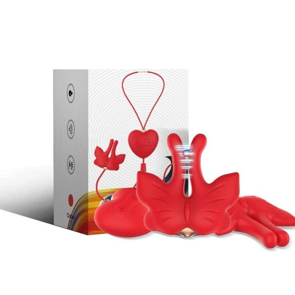 img_205130_b45bb56d11c6b1098d716fe352e98bd5_1.jpg Armony Stimulators magnetische tepelklemmen met vibratie vlindervorm rood