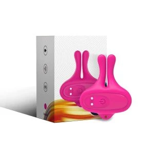 Armony Stimulators Magnetic Nipple Clamps with Vibration Rabbit Shape Pink