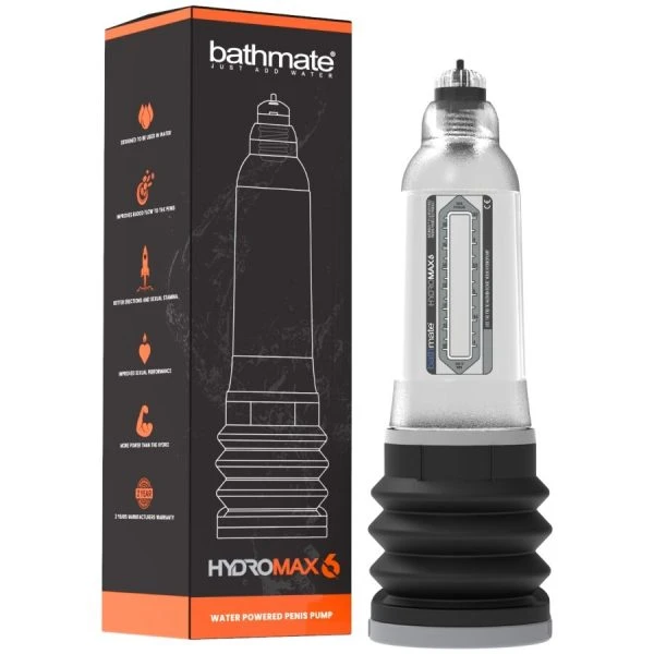 Bathmate Hydromax 6 Penispomp met waterdruk, transparant