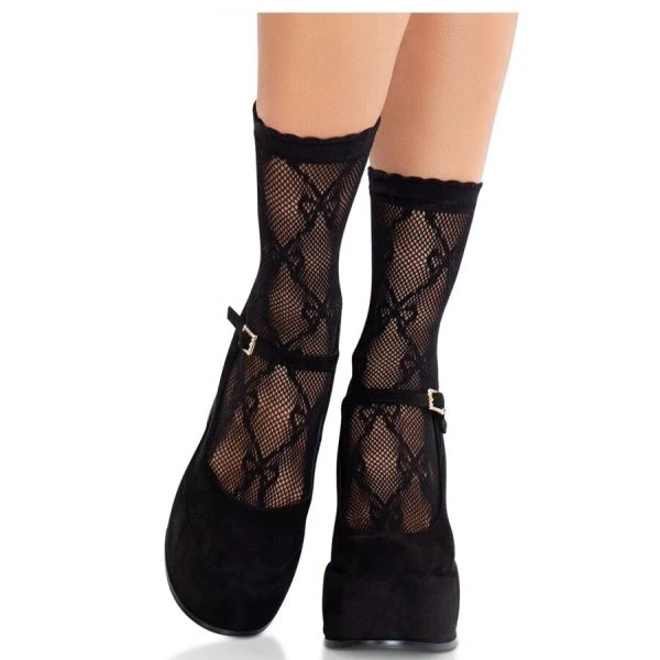 LEG Avenue Hosiery Spitzensocken met strik zwart