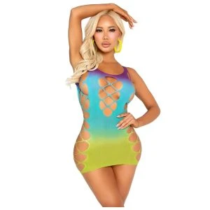 LEG Avenue Dresses naadloze minijurk met openingen Ocean