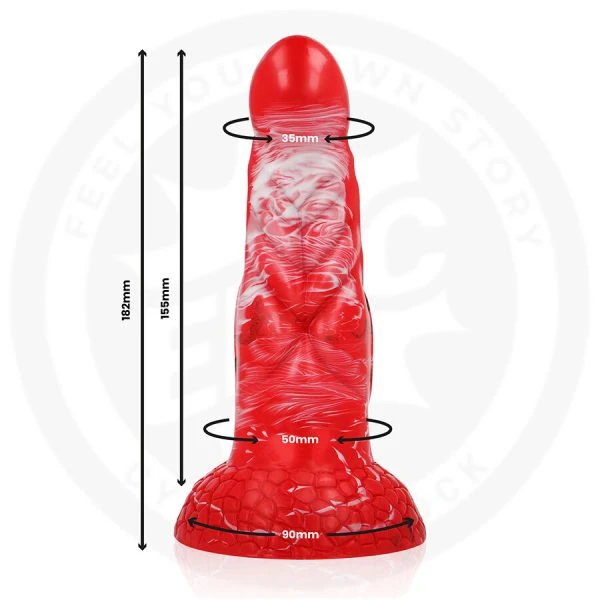 Epic Agnis Crimson Fire Dildo van Cybersilicon 182 mm