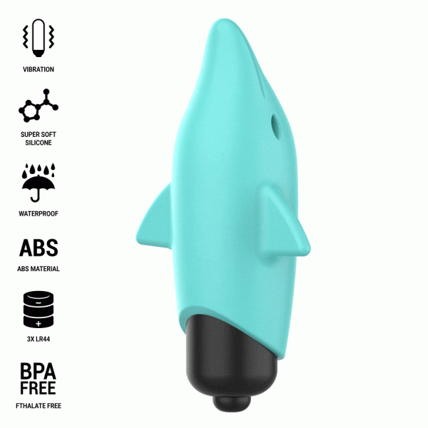 Intense FUN Toys Echo Vibrerende Bullet Dolfijn Blauw 8 x 4,7 cm