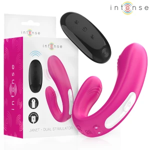 Intense Janet U-vormige stimulator en vibrator met afstandsbediening roze