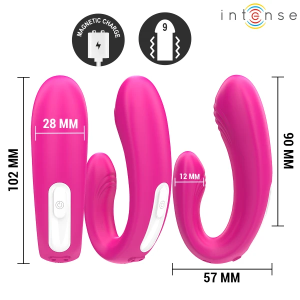 Intense Janet U-förmiger Stimulator und Vibrator mit Fernbedienung rosa