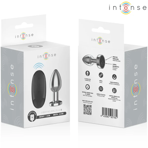 Intense Anal Toys Anaalplug S met Trilling en Afstandsbediening, Aluminium