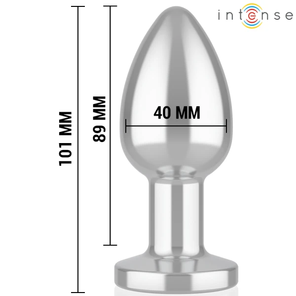 Intense Anal Toys Anaalplug met 10 trillingen en afstandsbediening, maat L, aluminium