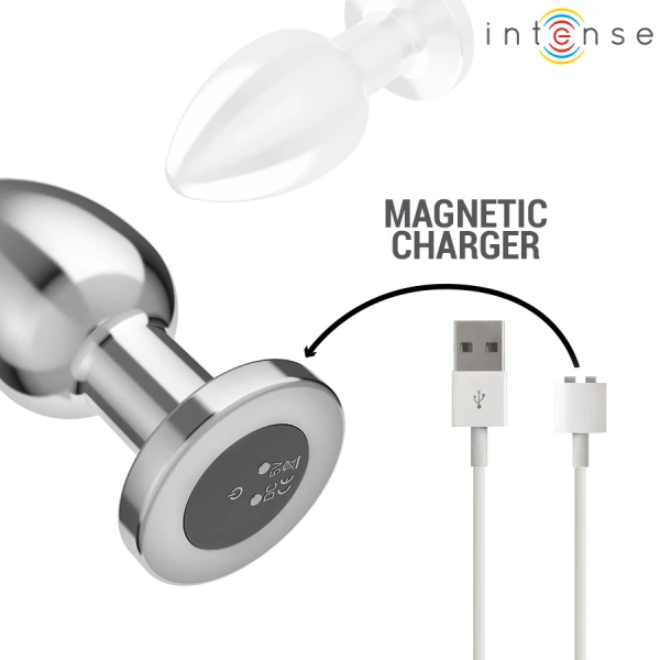 Intense Anal Toys Anaalplug met 10 trillingen en afstandsbediening, maat L, aluminium