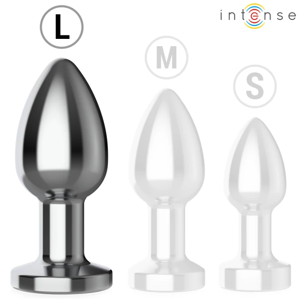 Intense Anal Toys Anaalplug met 10 trillingen en afstandsbediening, maat L, aluminium