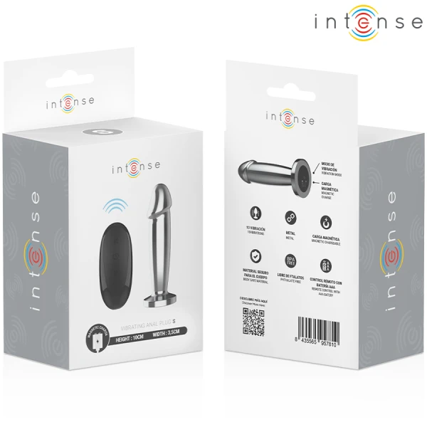 Intense Anal Toys Anaalplug S met 10 Trillingen en Afstandsbediening, Aluminium