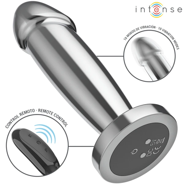 Intense Anal Toys Anaalplug S met 10 Trillingen en Afstandsbediening, Aluminium