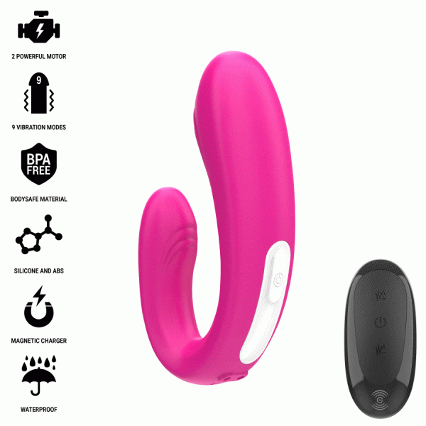 Intense Janet U-förmiger Stimulator und Vibrator mit Fernbedienung rosa