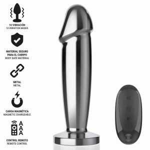 Intense Anal Toys Anaalplug S met 10 Trillingen en Afstandsbediening, Aluminium Intense Anal Toys Anaalplug S met 10 Trillingen en Afstandsbediening, Aluminium - Afbeelding 2