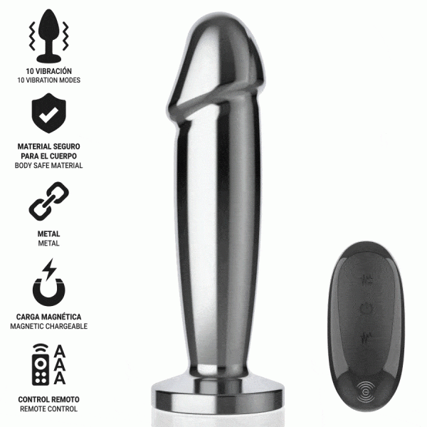 Intense Anal Toys Anaalplug S met 10 Trillingen en Afstandsbediening, Aluminium