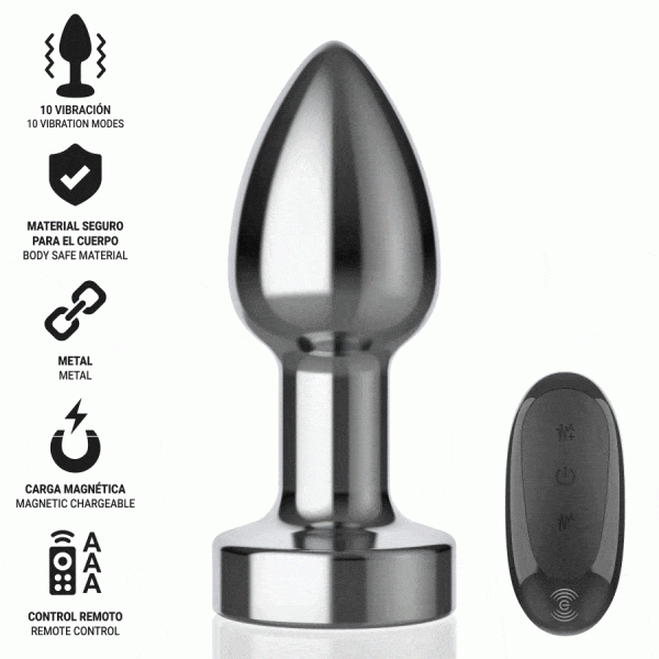 Intense Anal Toys Anaalplug S met Trilling en Afstandsbediening, Aluminium