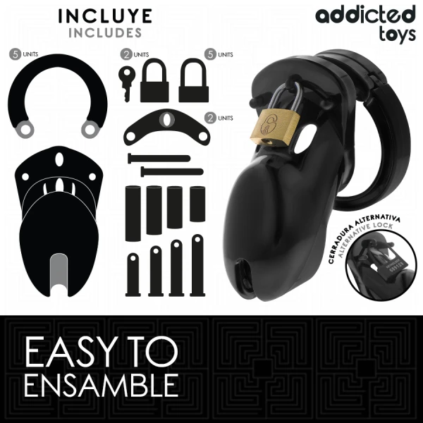 Addicted Toys Kuusheidskooi Locked met 5 ringen, 10 cm