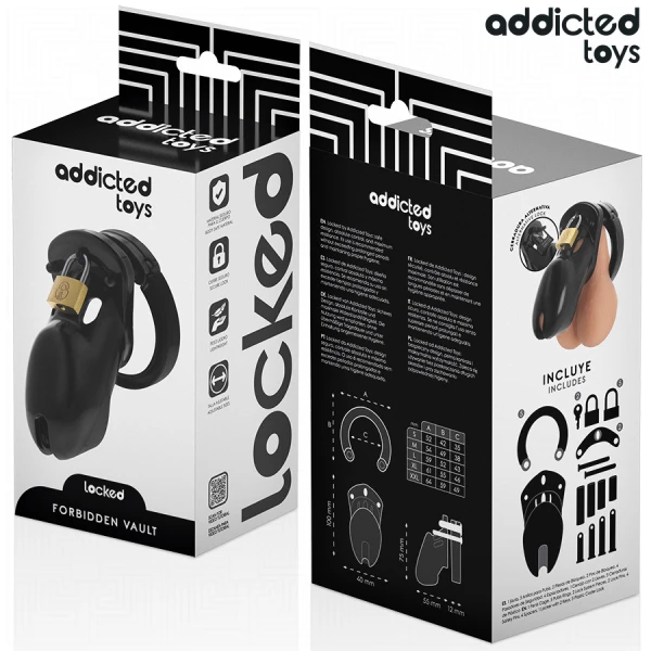 Addicted Toys Kuusheidskooi Locked met 5 ringen, 10 cm