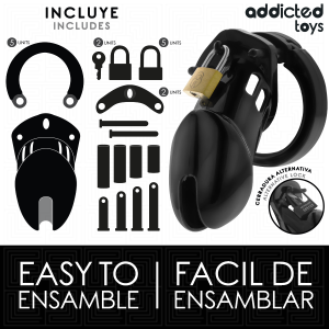 Addicted Toys Locked Peniskäfig Obsidian Hold Größe M mit 5 Ringen Addicted Toys Locked Peniskäfig Obsidian Hold Größe M mit 5 Ringen – Bild 5