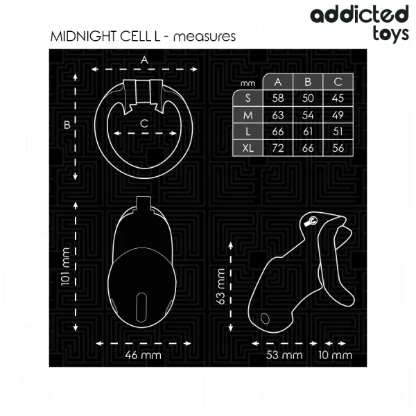 Addicted Toys Locked Peniskäfig Midnight Cell Größe L
