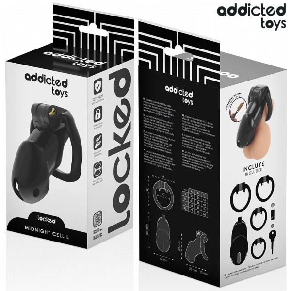 Addicted Toys Locked Peniskäfig Midnight Cell Größe L