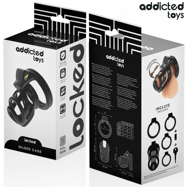 Addicted Toys Keuschheitskäfig aus Metall Locked Gilden Cage