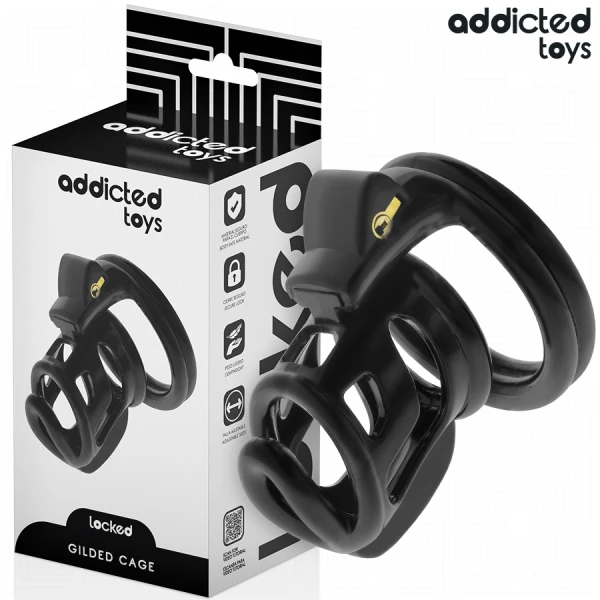 Addicted Toys Keuschheitskäfig aus Metall Locked Gilden Cage