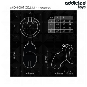Addicted Toys Keuschheitskäfig Locked Midnight Cell Maat M Addicted Toys Keuschheitskäfig Locked Midnight Cell Maat M - Afbeelding 5